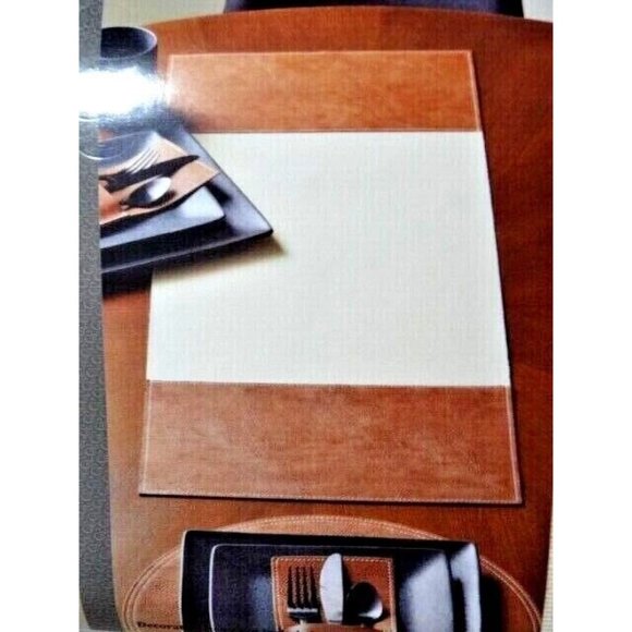 Better Homes & Gardens Canvas Faux Leather Reversible Table Runner Brown Cream - Picture 2 of 2